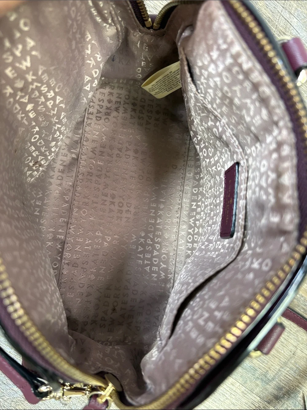 Kate Spade New York Burgundy Saffiano Satchel Crossbody Bag + Wallet Set